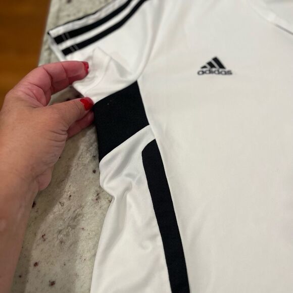 Adidas Mens White Mesh Insert Soccer Shirt sz XL EUC - Picture 3 of 7